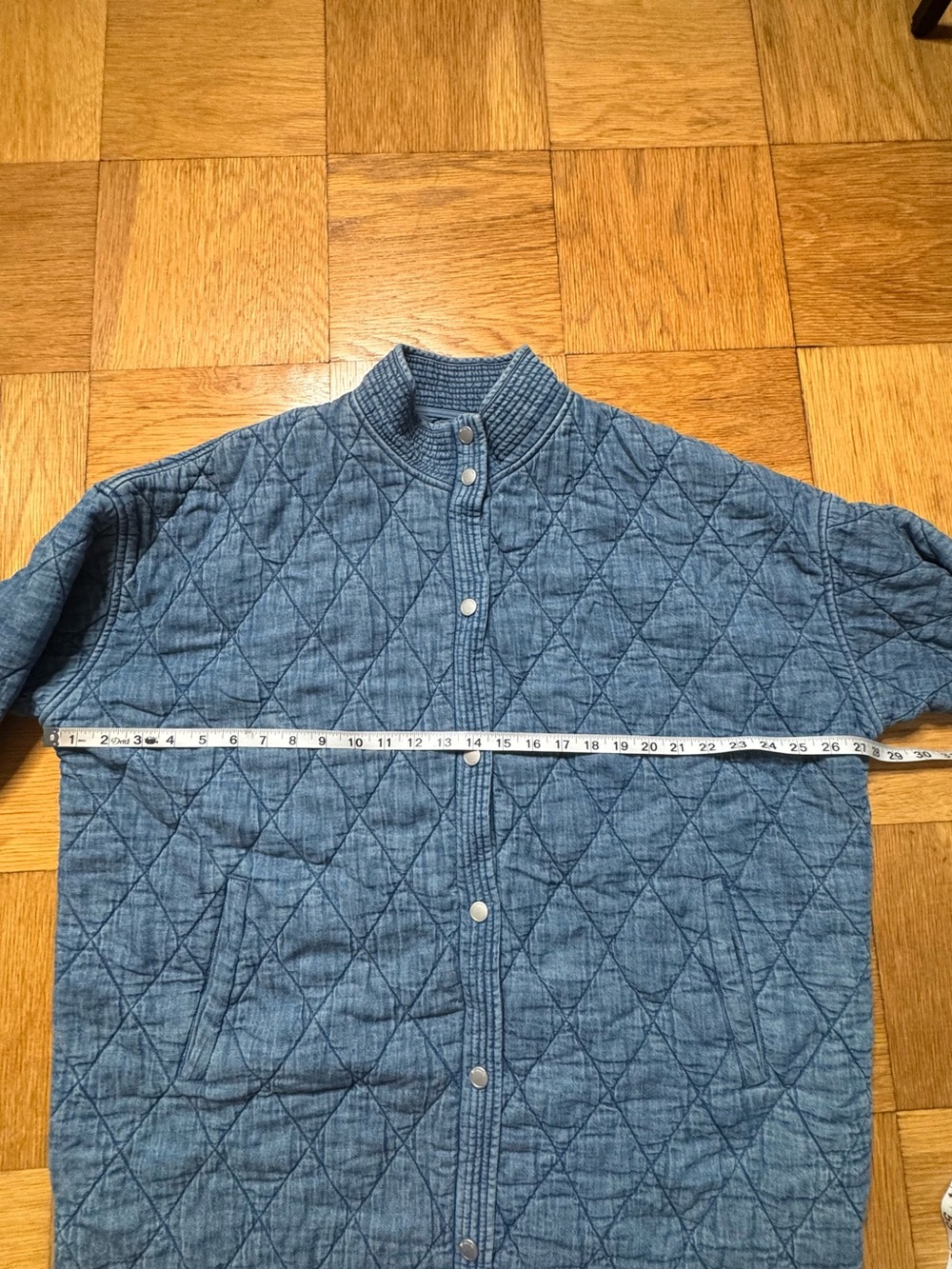 BlankNYC Chambray Denim Cotton Quilted Jacket Snap Cottagecore Boho Blank NYC - Picture 8 of 9